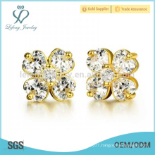 18k gold plated flower earrings,copper stud earrings jewelry